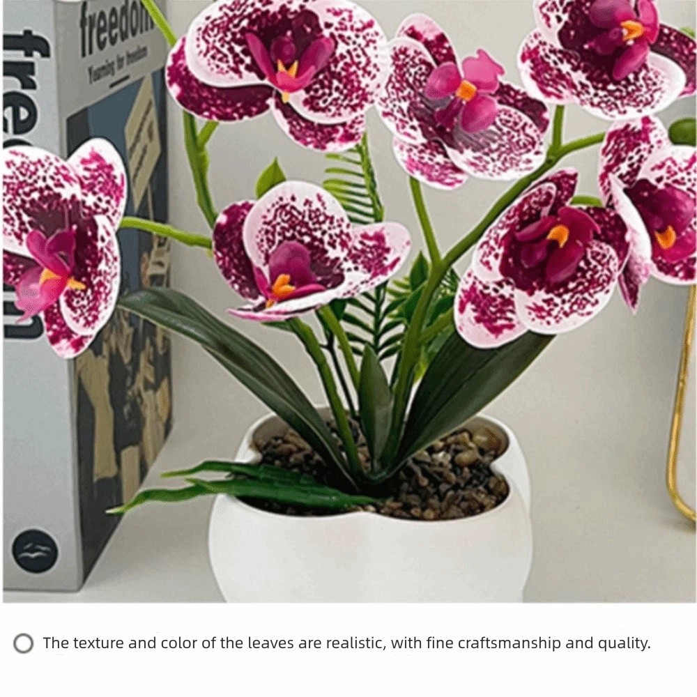 Orchid Phalaenopsis - Orchidée Papillon Artificielle Multi-Fleurs à Simuler,